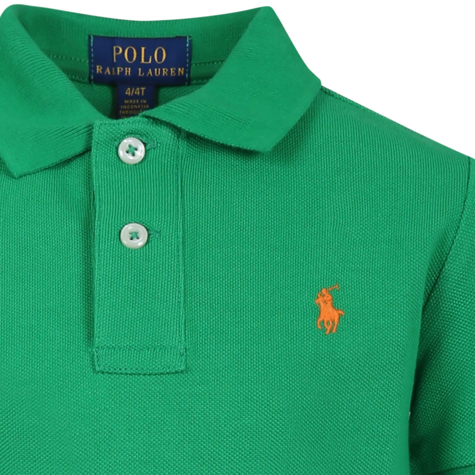 Shop Ralph Lauren Green Polo Shirt For Boy With Iconic Poney