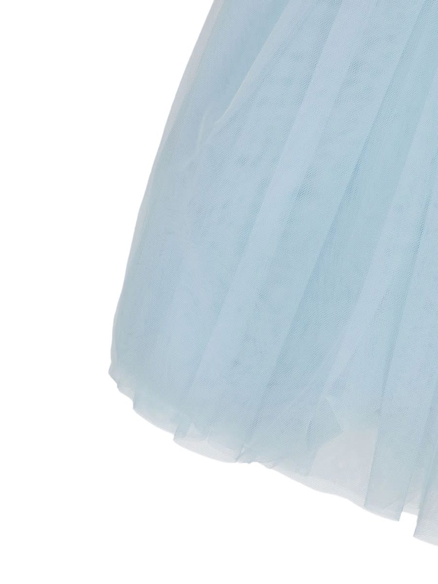 Simonetta Bow-detail Tulle Dress In Baby Blue