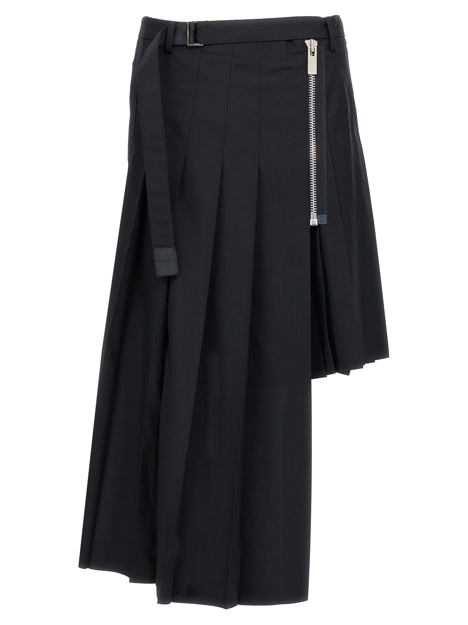 Shop Sacai Suiting Skirt In Black