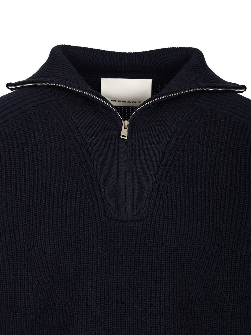 Isabel Marant Benny Zip-up Turtleneck Sweater In Blue