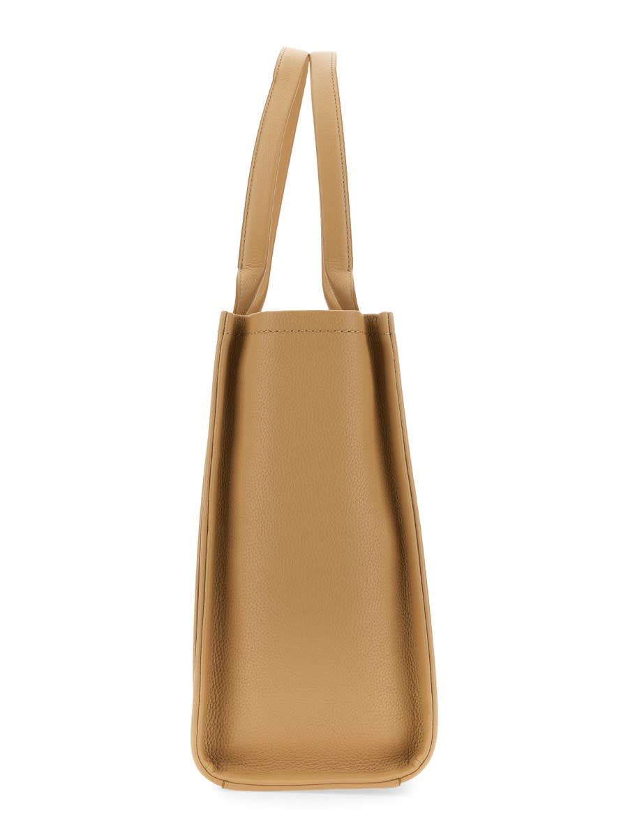 Shop Marc Jacobs The Leather Large Tote Bag In Beige