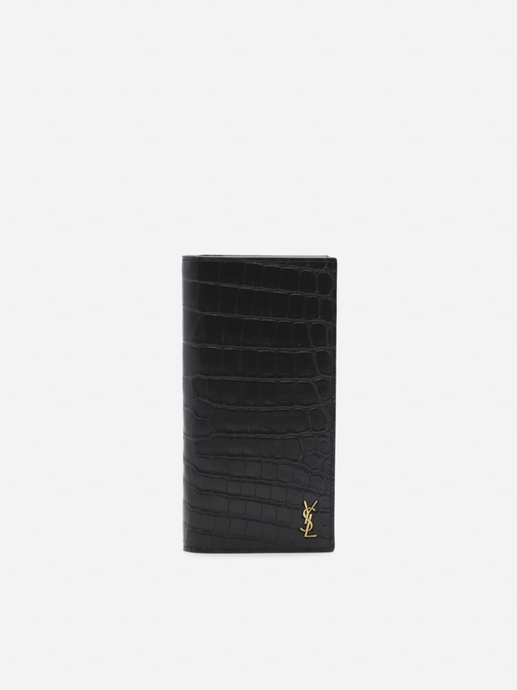 Saint Laurent Small Continental Wallet In Leather With Monogram
