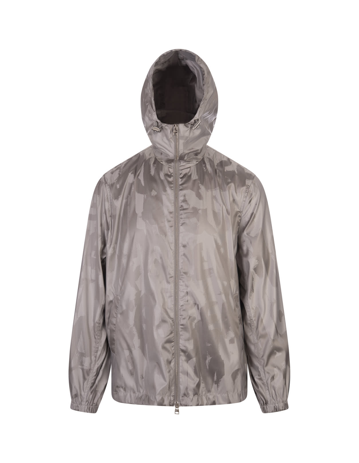 Shop Alexander Mcqueen Mcqueen Graffiti Hooded Jacket In Silver