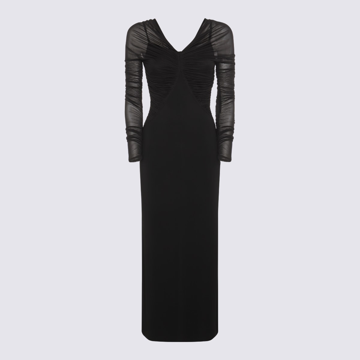 Max Mara Long Locri Dress In Draped Jersey In Black