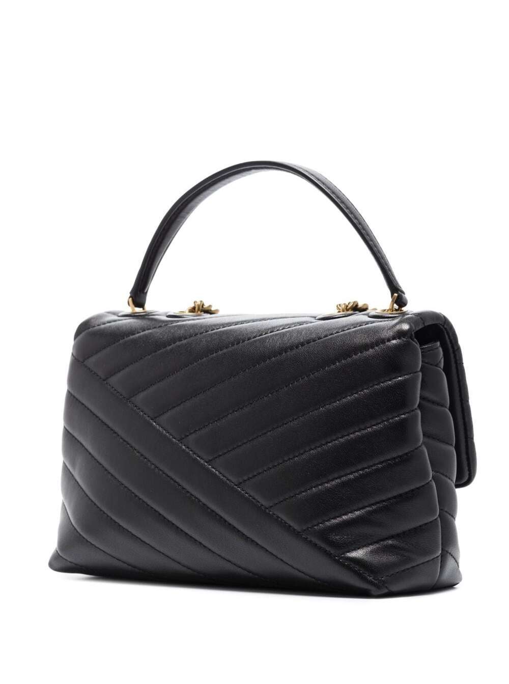 Shop Tory Burch Convertible Kira Black Chain Shoulder Bag In Chevron-quilted Leather Woman