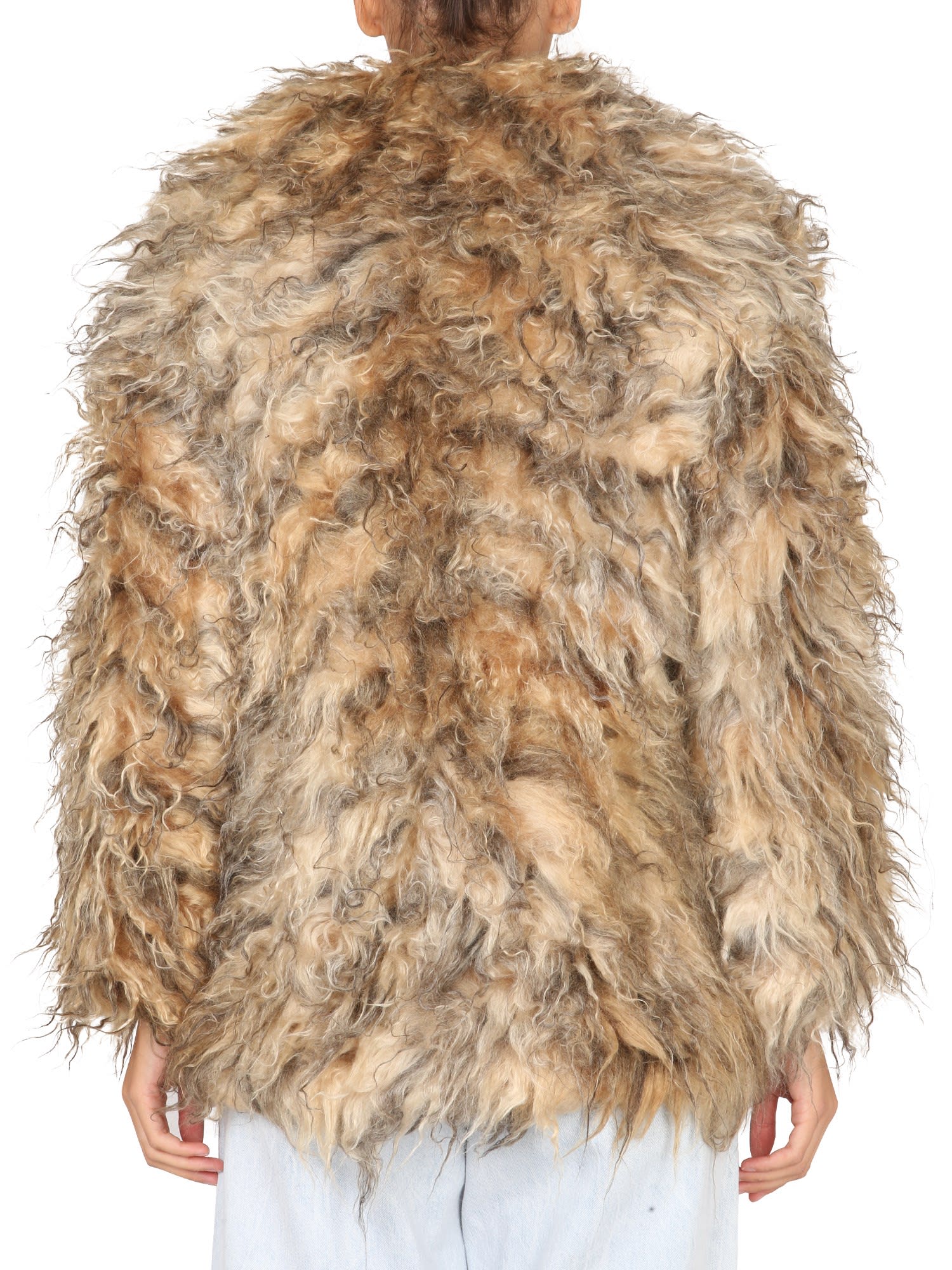 Becagli Since 1944 Mohair Faux Fur In Brown 