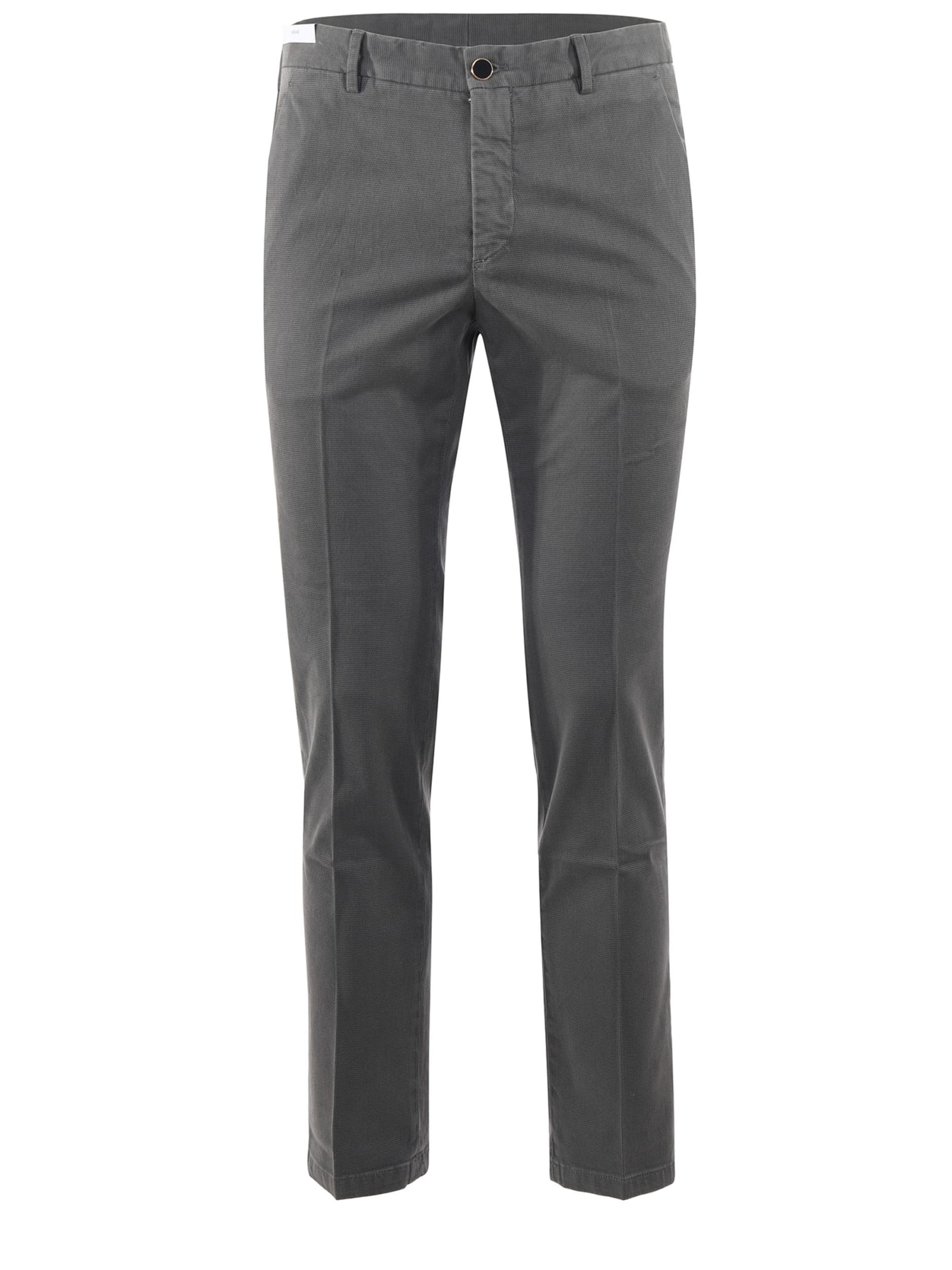 Shop Pt01 Trousers In Micro Patterned Stretch Cotton In Grigio Scuro