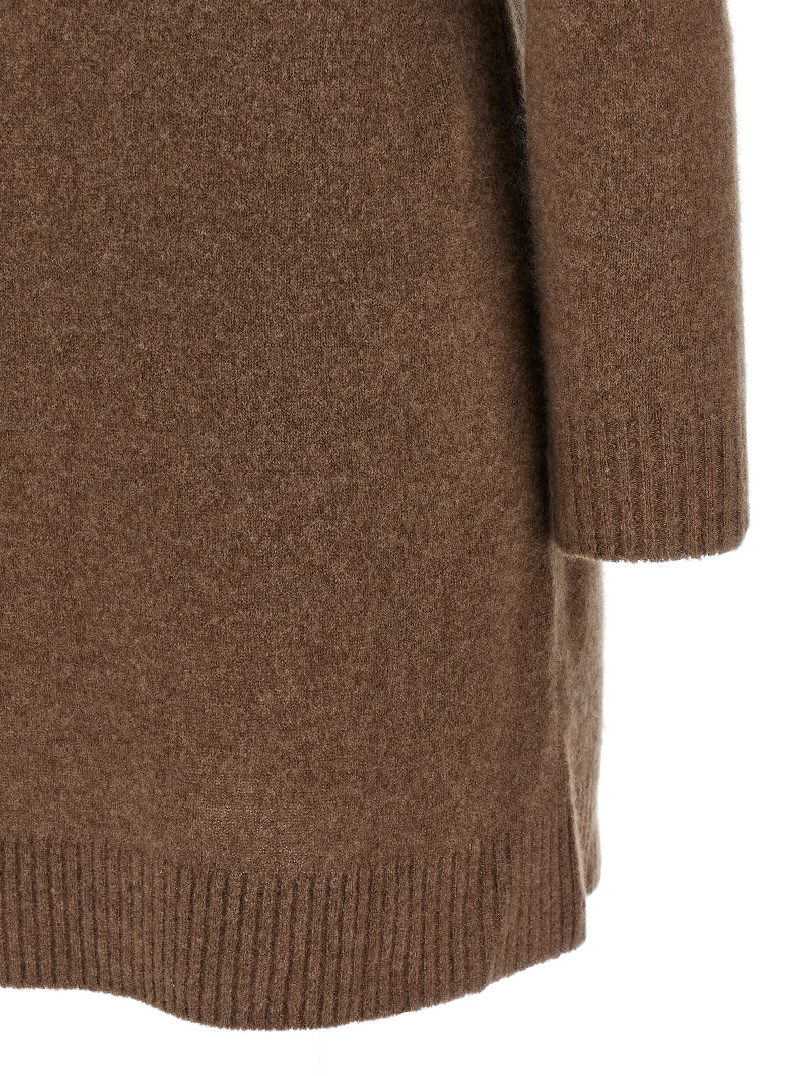 Max Mara Edison Turtleneck Mini Dress In Brown
