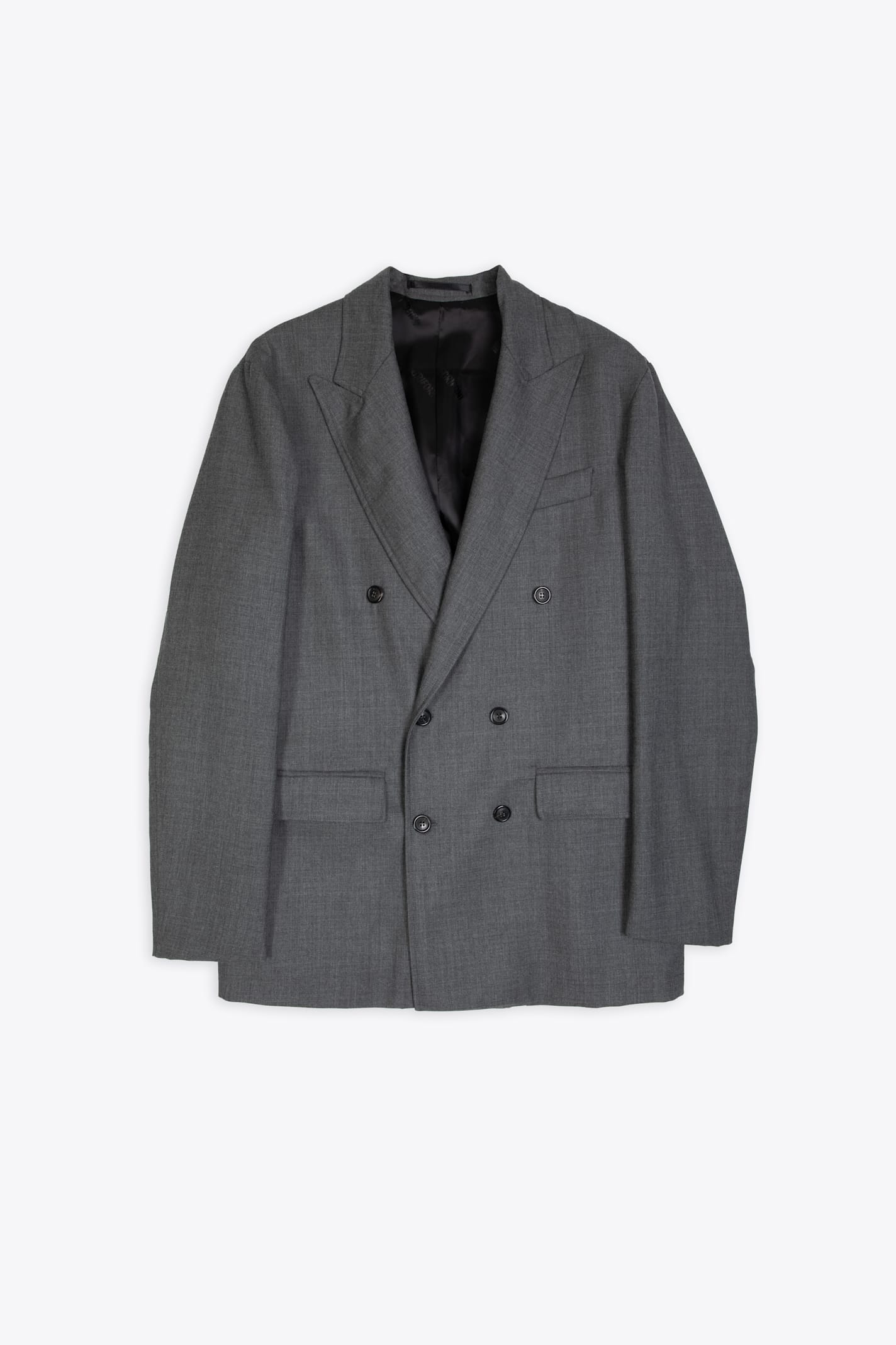 Giacca Doppio Petto Pura Grey wool double-breasted blazer