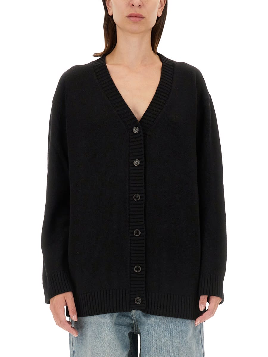 Shop M05ch1n0 Jeans Knitted Cardigan In Black