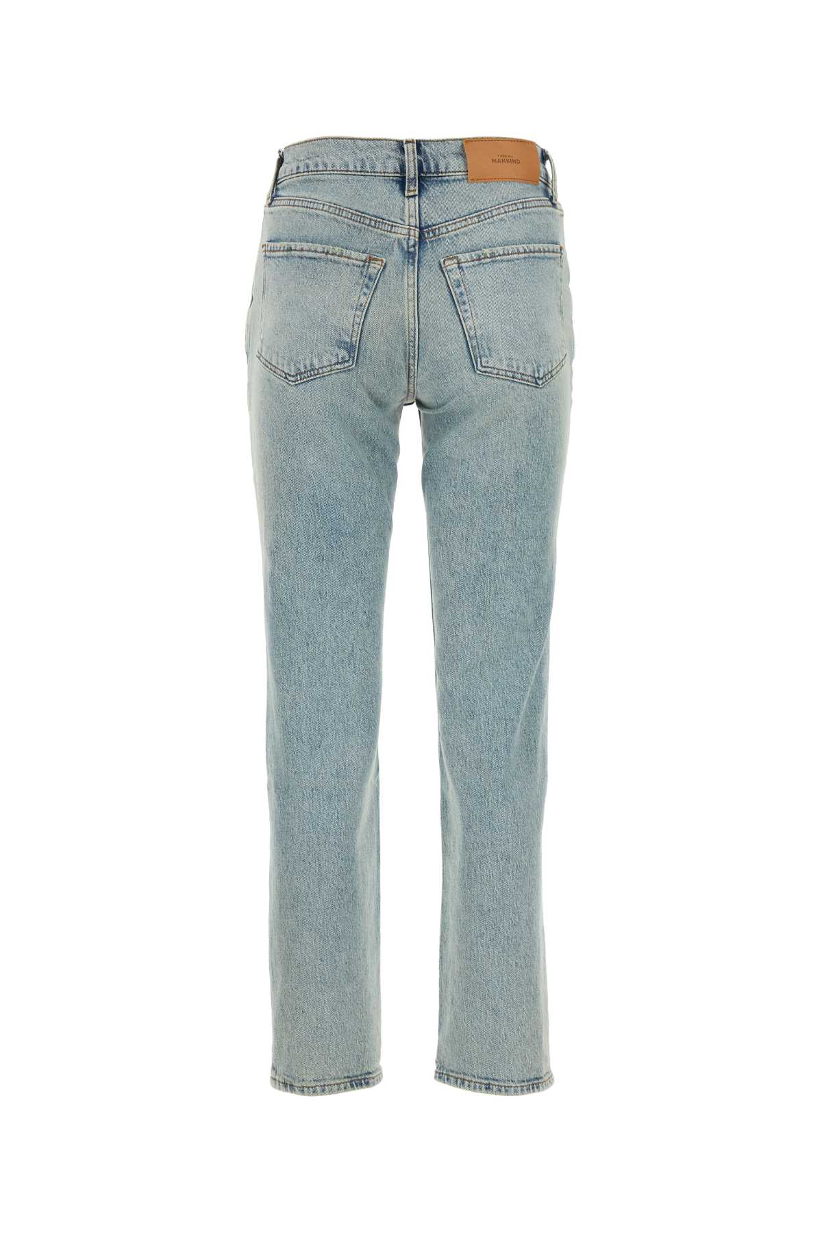 7 For All Mankind Light Blue Stretch Denim Jeans In Lavaggiothe