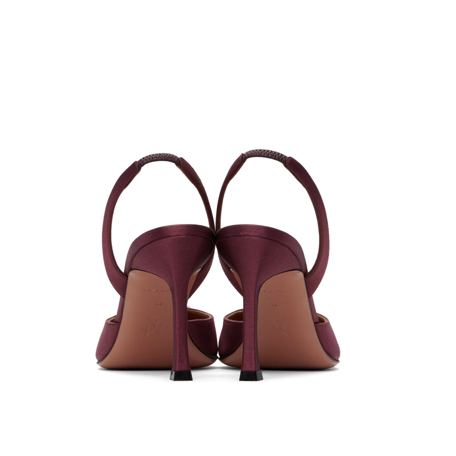 Amina Muaddi 95mm Pointed-toe Satin Slingback Pumps In Red