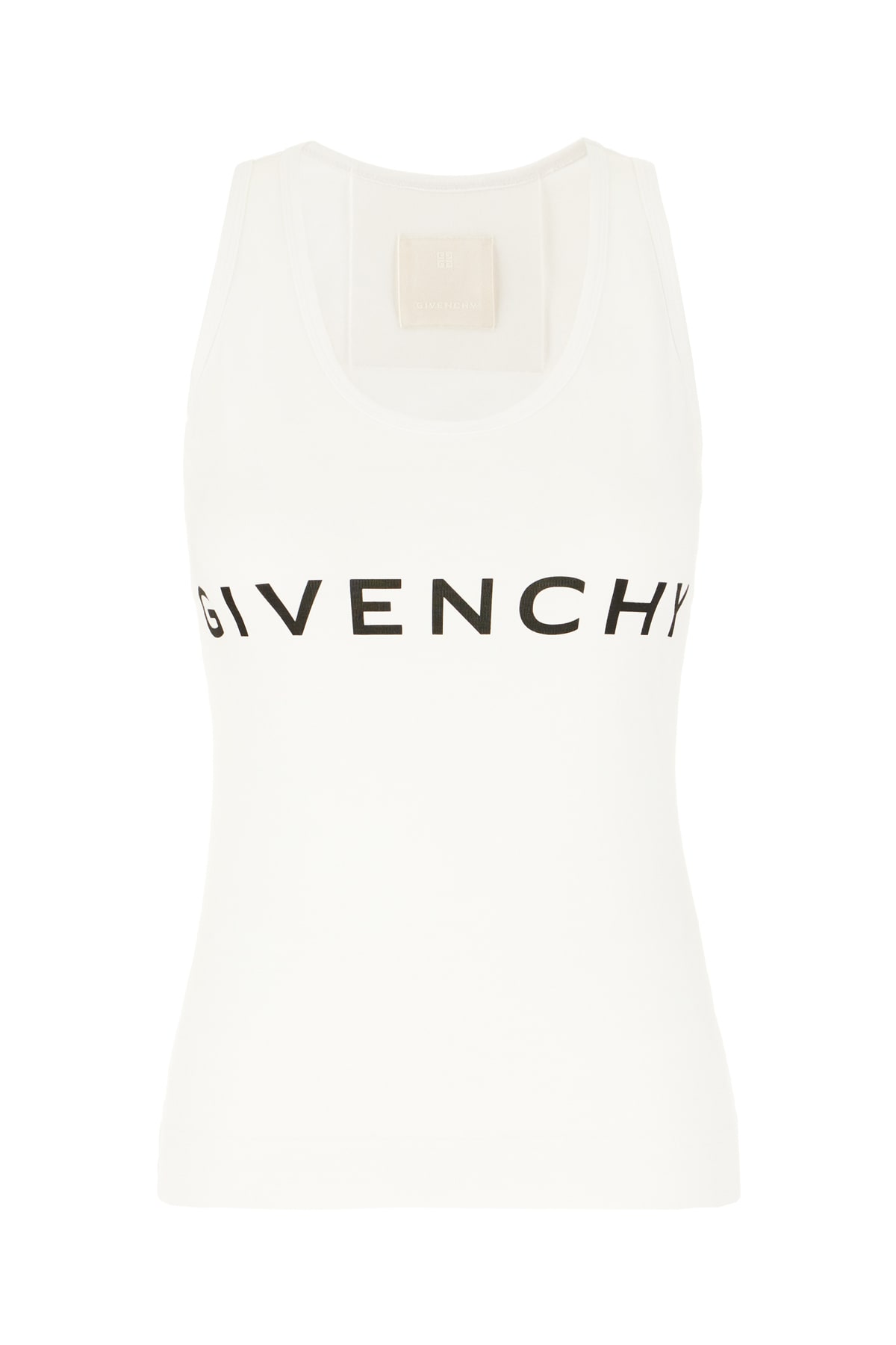 Shop Givenchy White Stretch Cotton Top In White Black