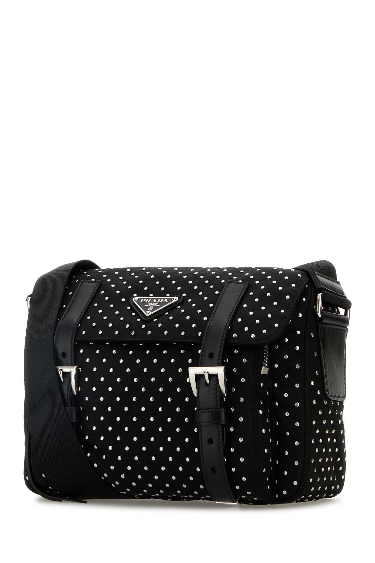 Shop Prada Black Re-nylon Crossbody Bag In Nero