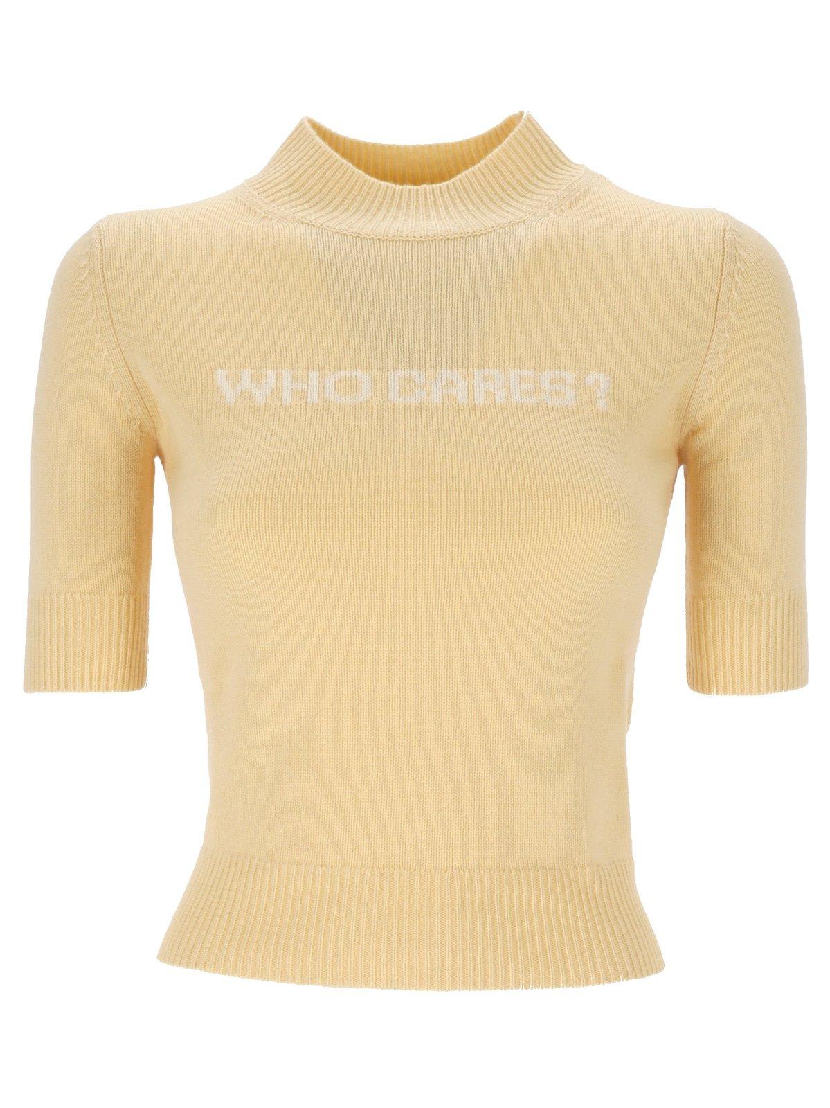 Sportmax Short-sleeve Knit Top In Avorio