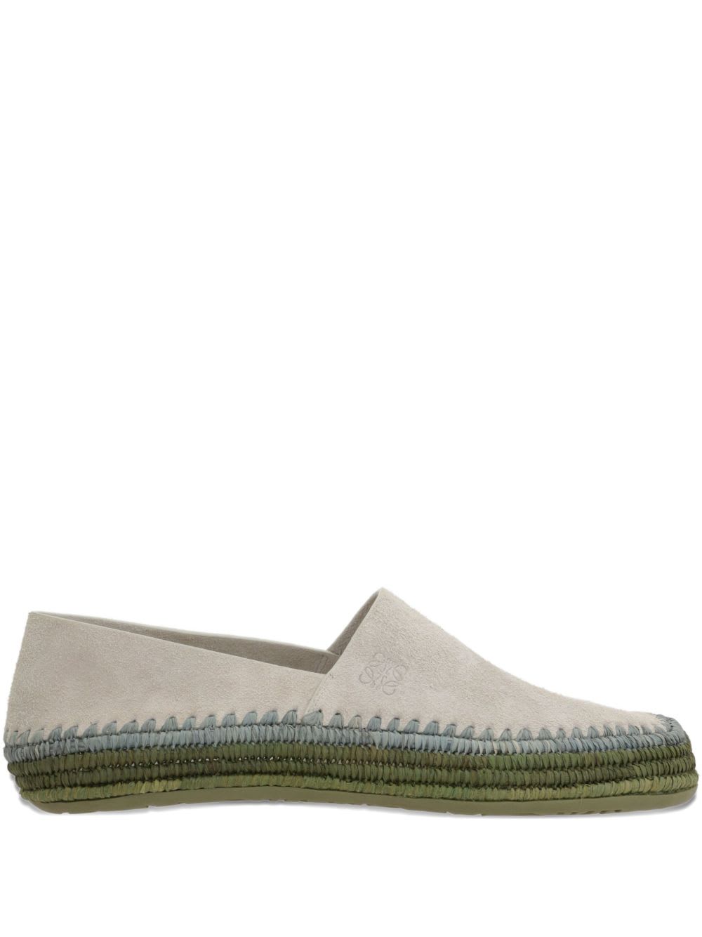 Loewe Rio Suede Espadrilles In Gray