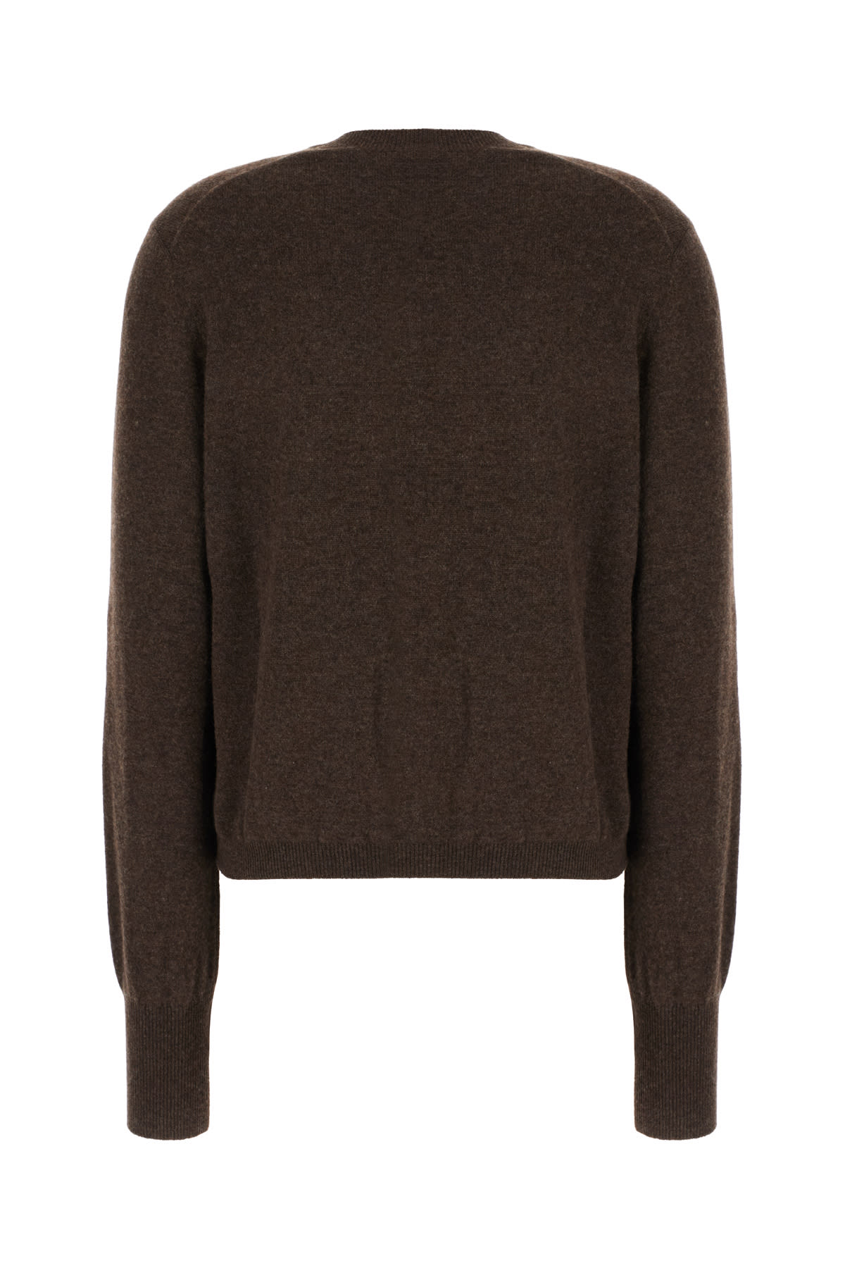Ferragamo Chocolate Stretch Wool Blend Cardigan In Brown