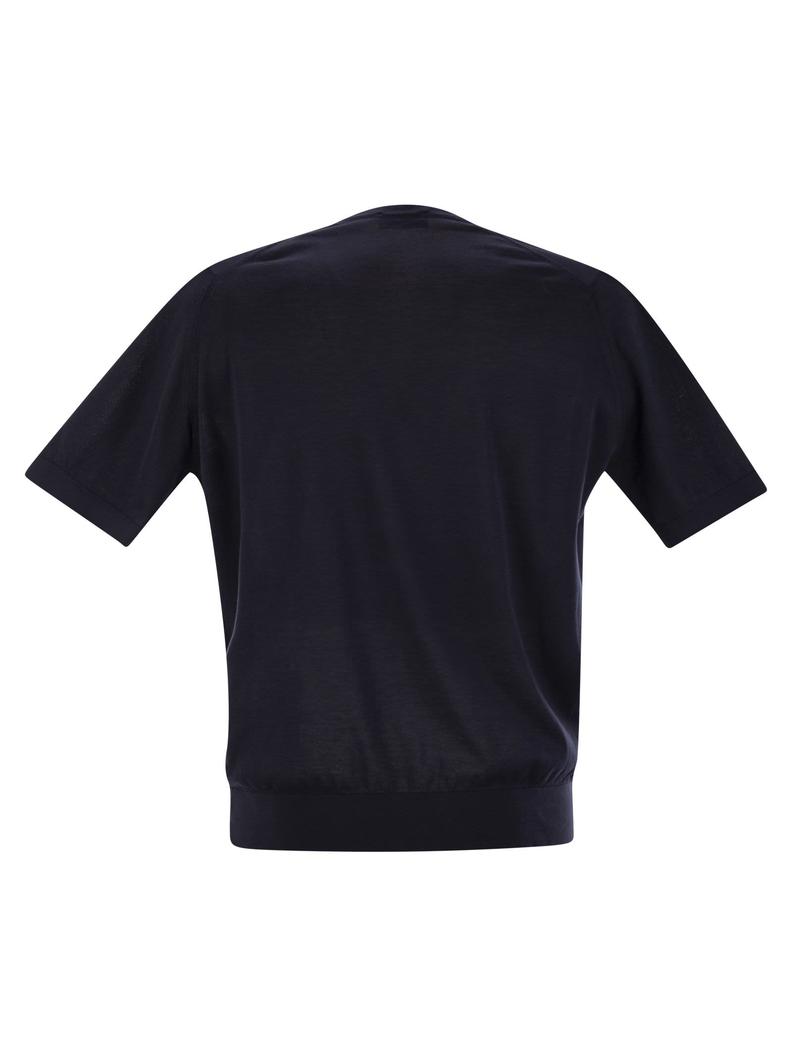 John Smedley Kempton - Cotton Crew-neck Sweater In Navy