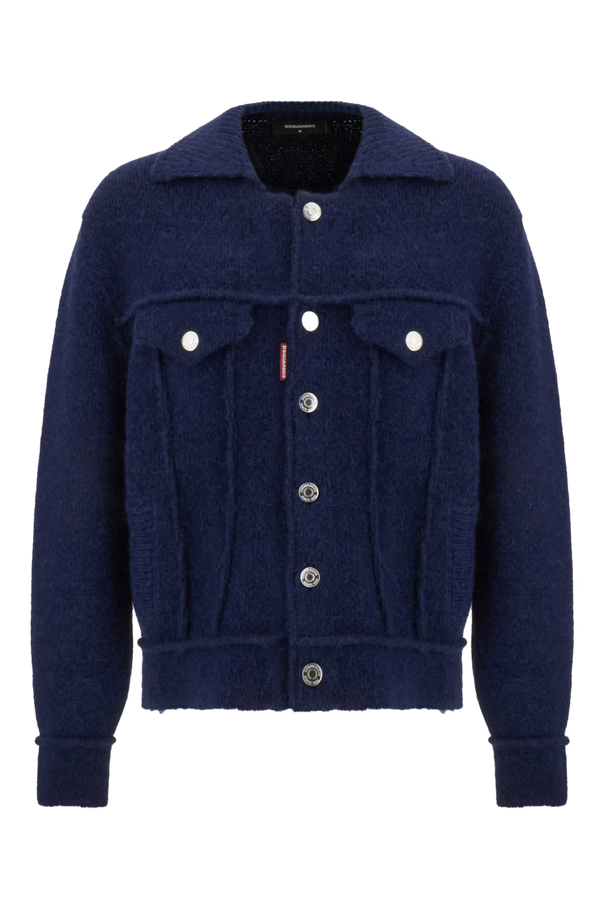 Shop Dsquared2 Blue Wool Blend Jacket In 524