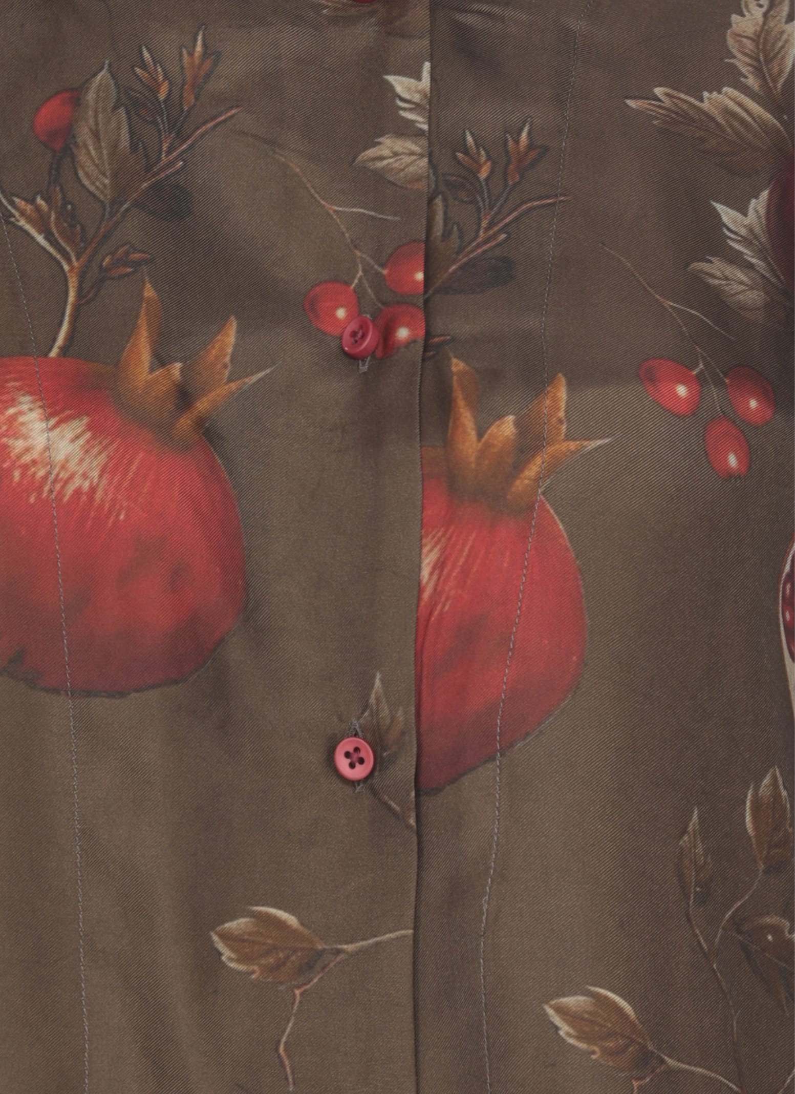 Uma Wang Floral Print Long Sleeve Relaxed Top In Brown