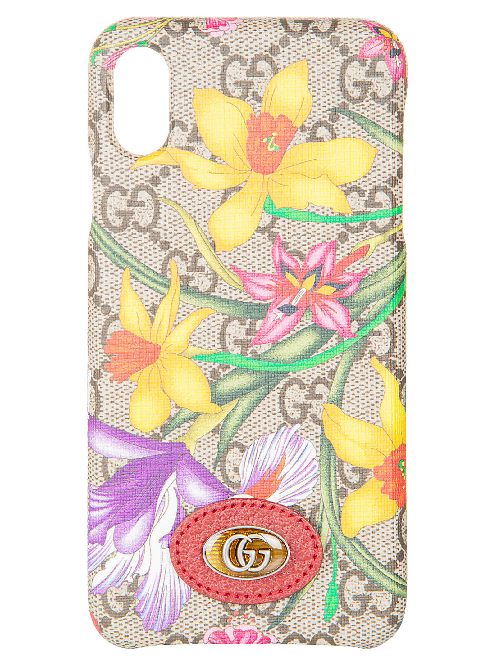 Gucci Floral Printed Iphone X/xs Case In Ebony/multi/rosso
