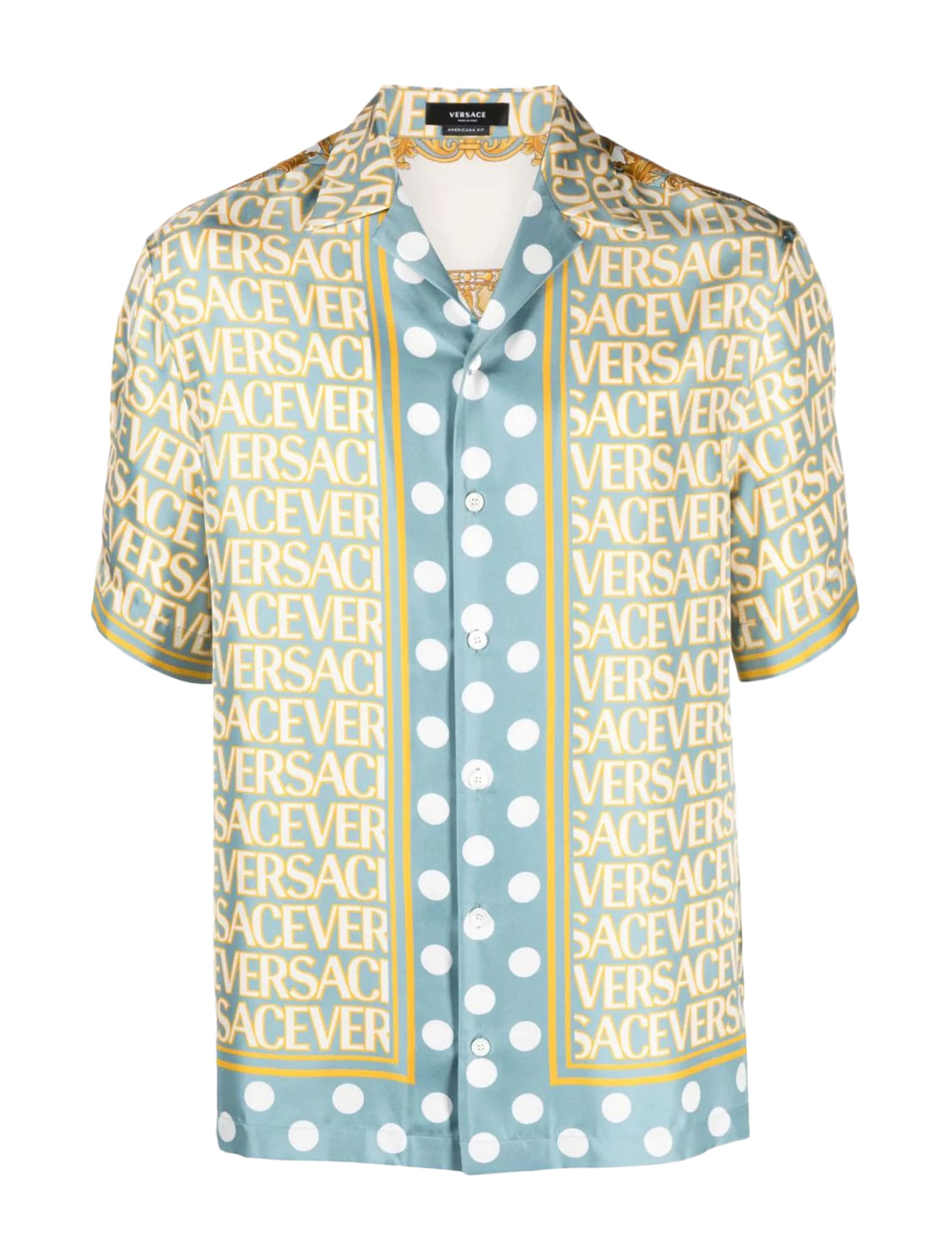 Shop Versace Informal Baroque Print Silk Shirt