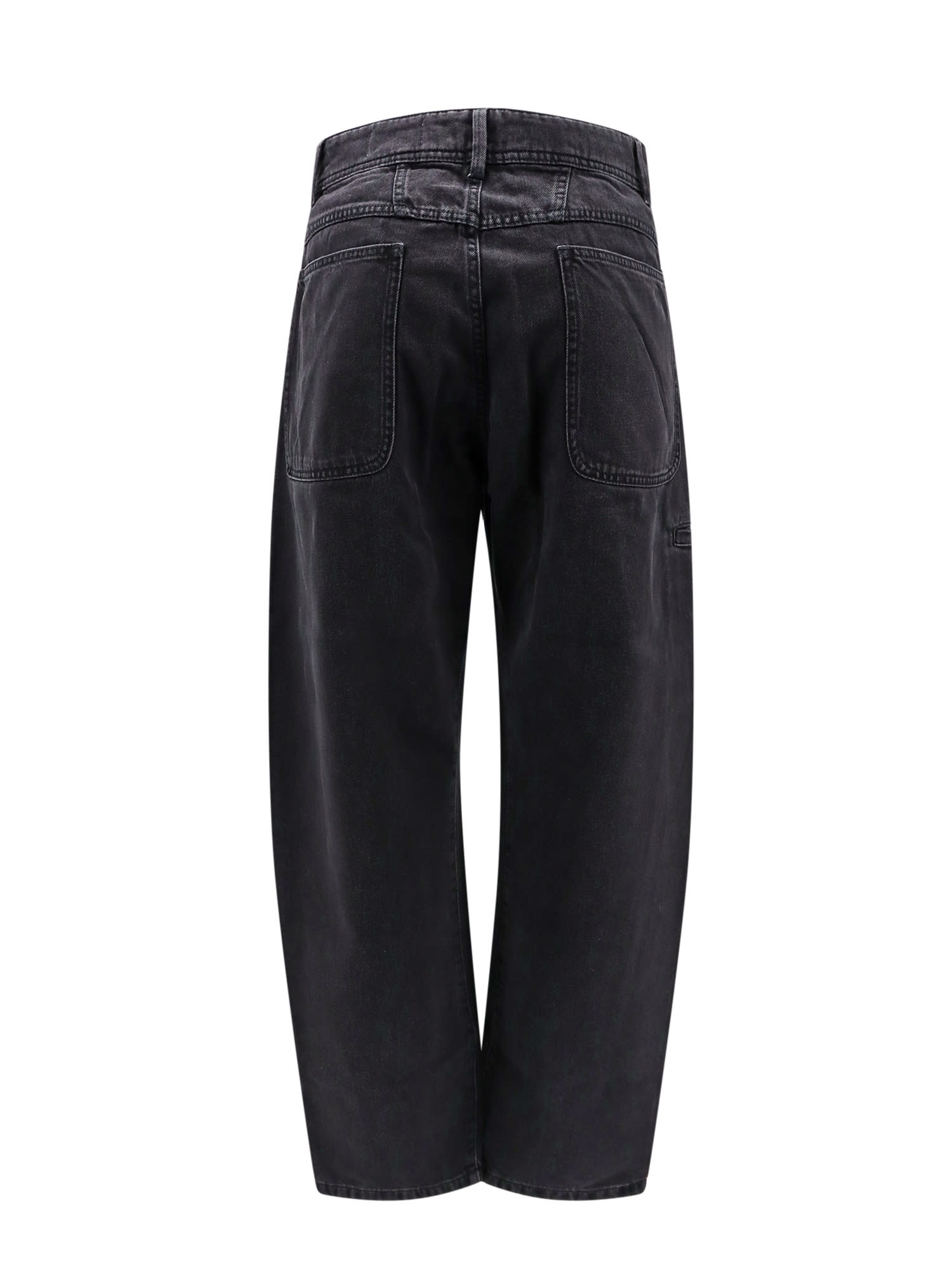 Shop Lemaire Twisted Workwear Jeans In Denim Soft Blk