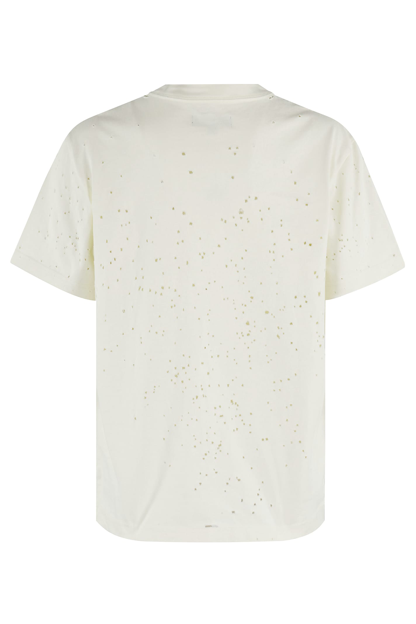 Purple Brand Ripped T-shirt In Ivory