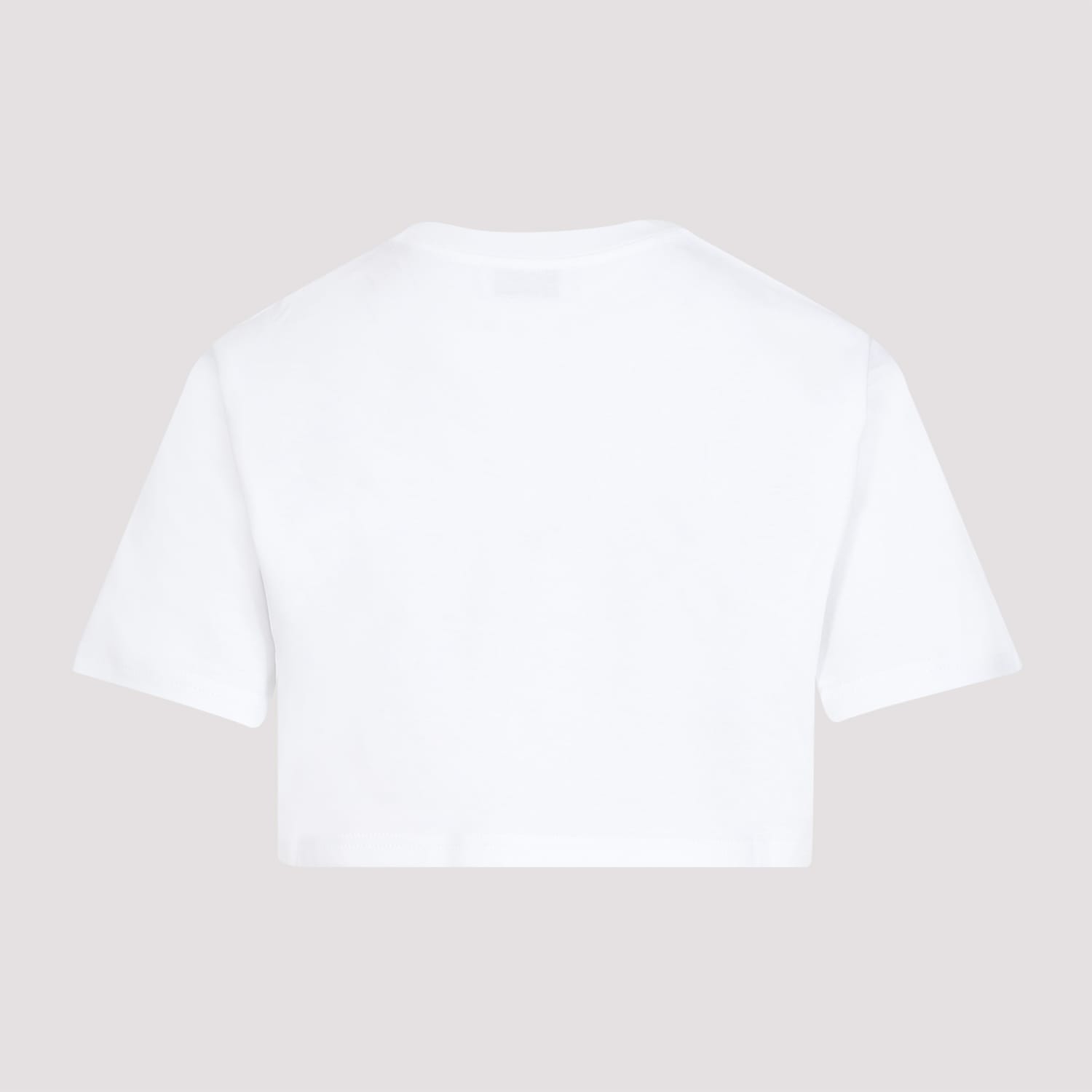 Shop Lanvin Curb Embroidered Cropped T-shirt In Optic White