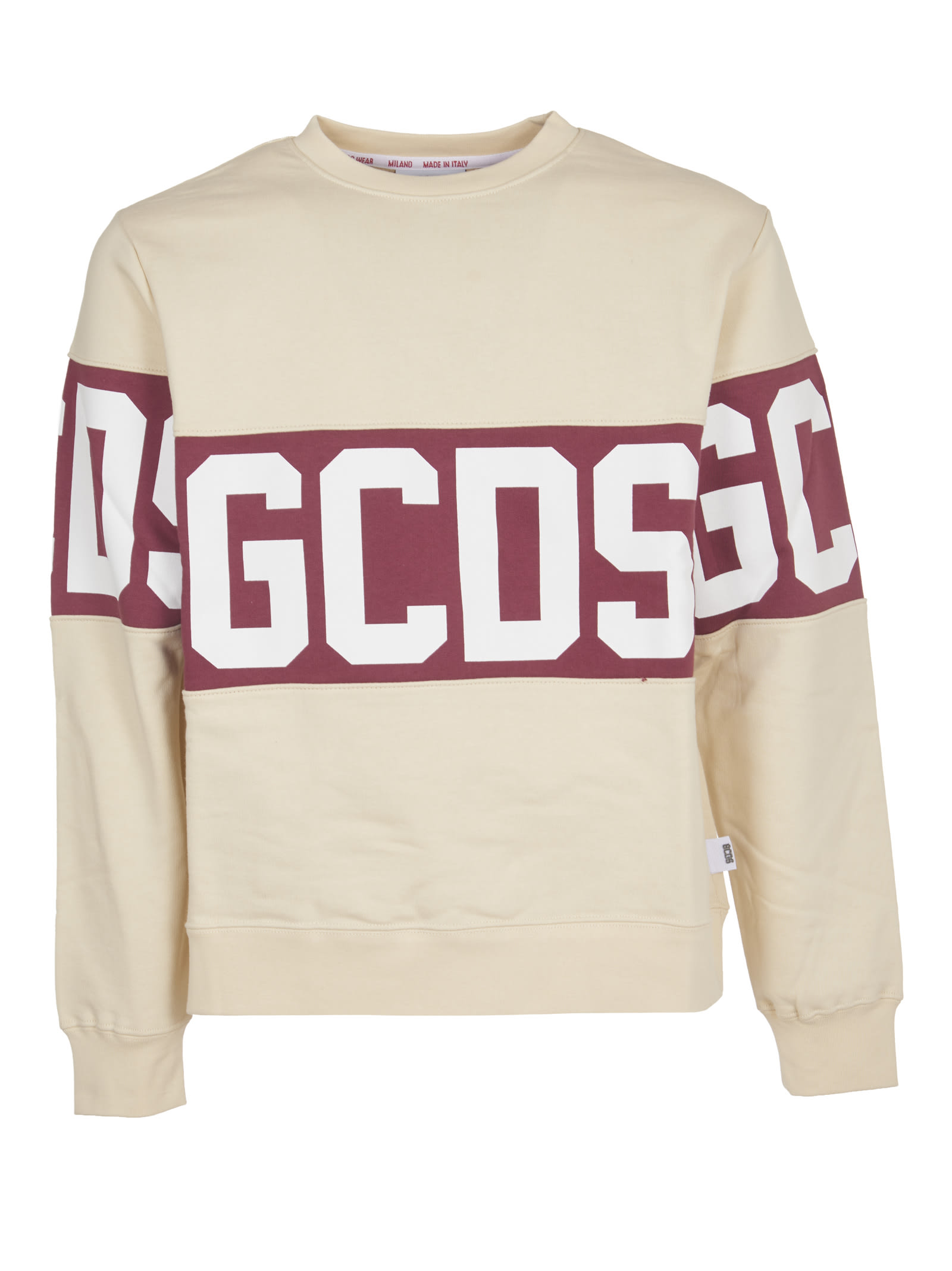 GCDS Cream Sweater With Logo