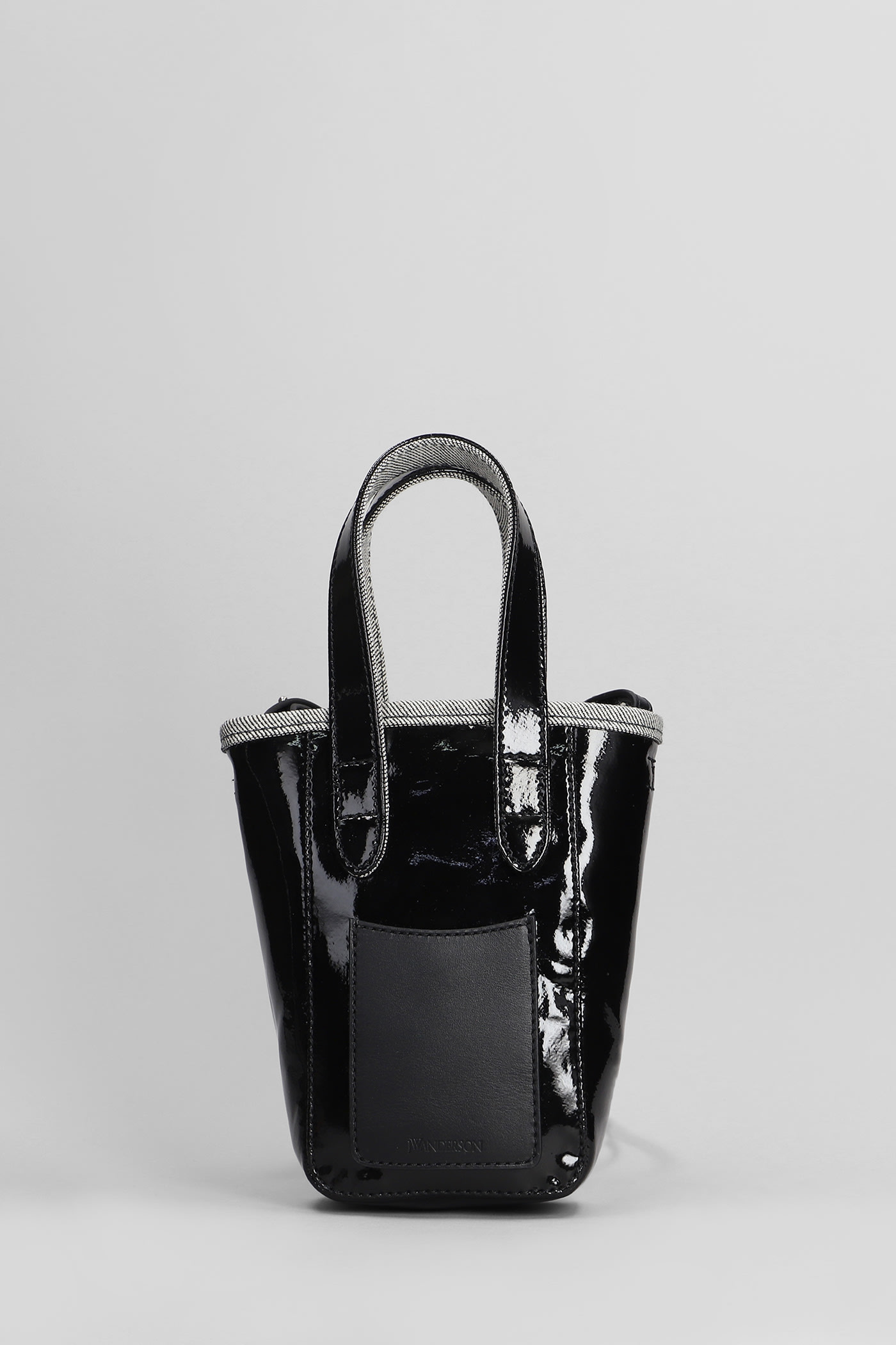 JW ANDERSON BELT TOTE SHOULDER BAG IN BLACK COTTON