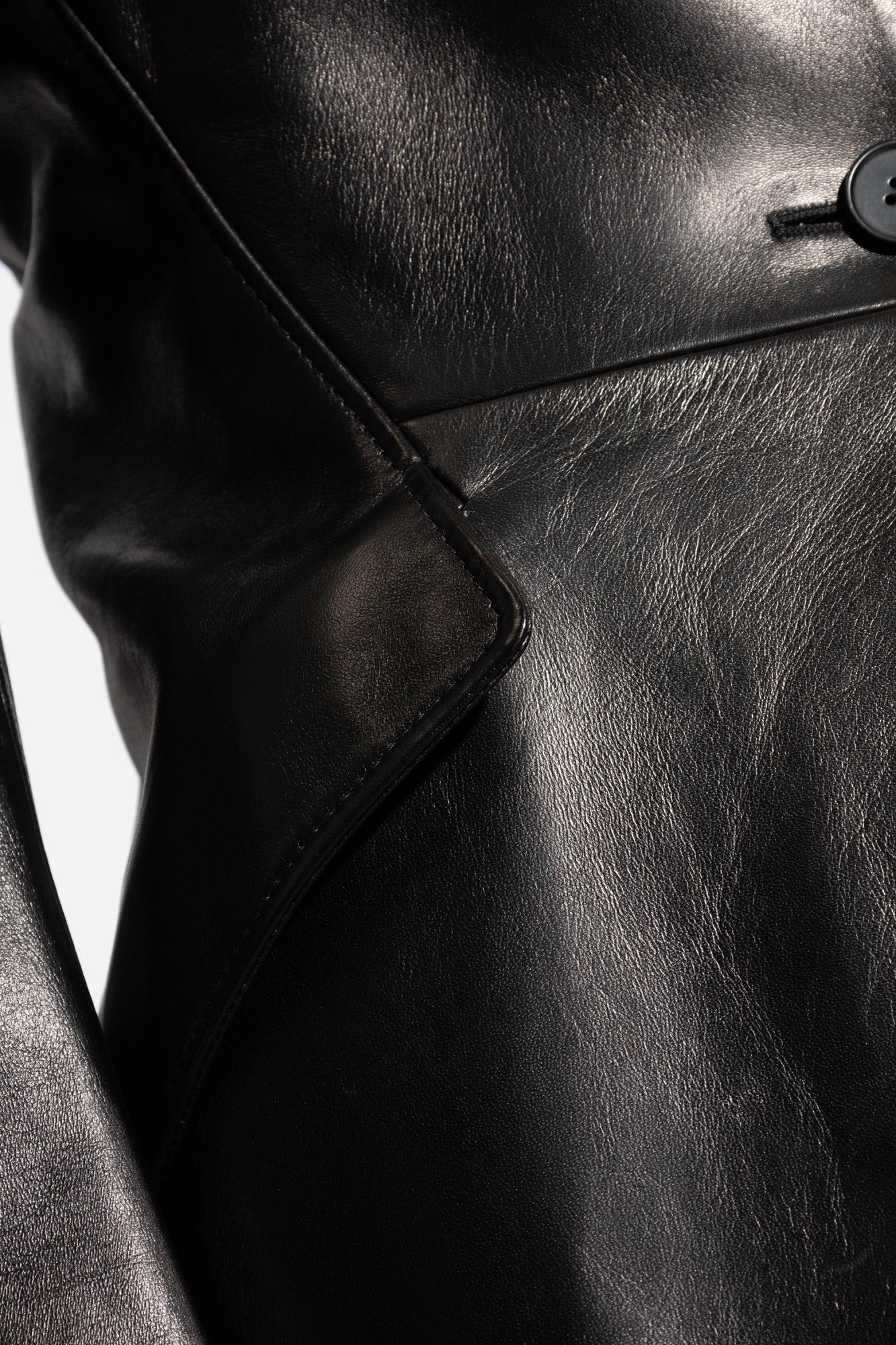 Alexander Mcqueen Leather Blazer In Black