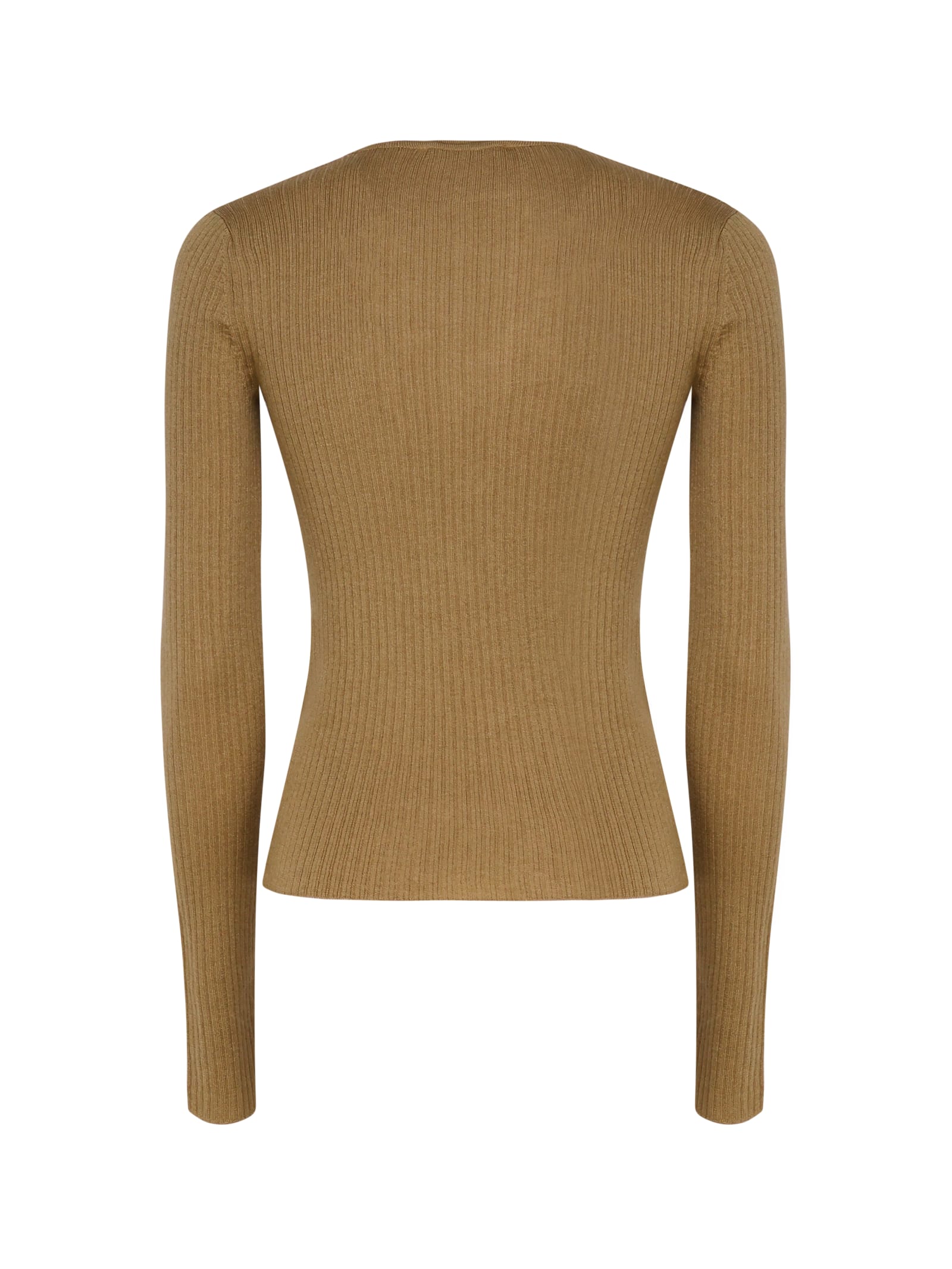 Shop Max Mara Urlo Sweater In Silk And Wool Blend In Brown