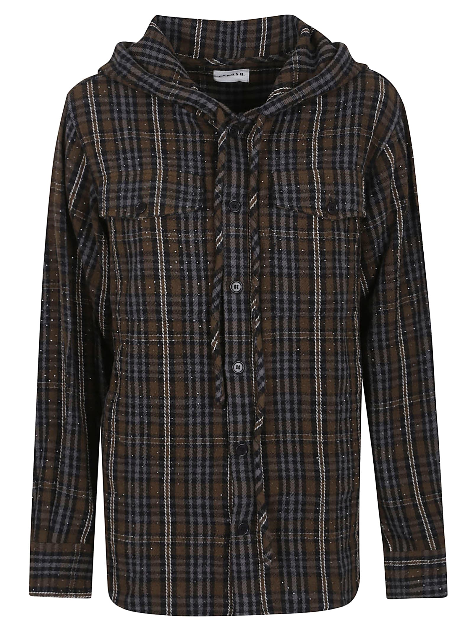 P.a.r.o.s.h Parosh Check Pattern Shirt With Rhinestone Embellishments In Multi