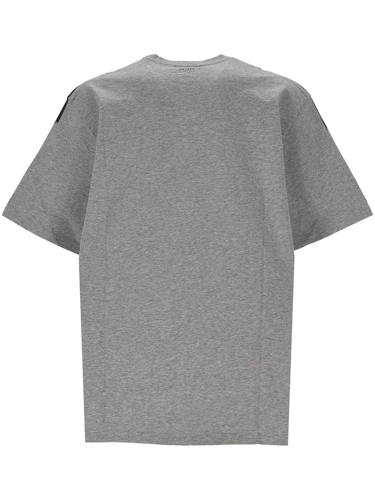 Shop Alexander Mcqueen Skull Printed Crewneck T-shirt In Grey