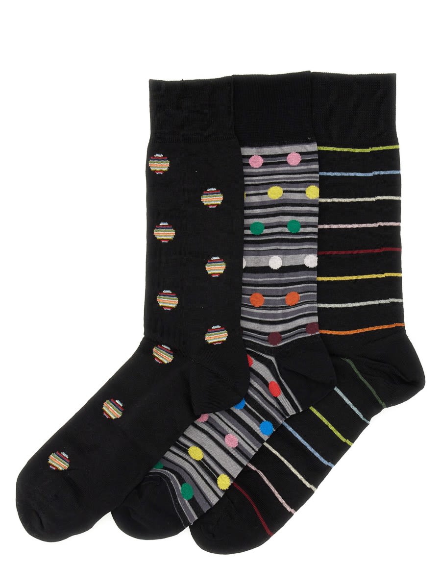 Paul Smith Set Of Three Socks In Multi