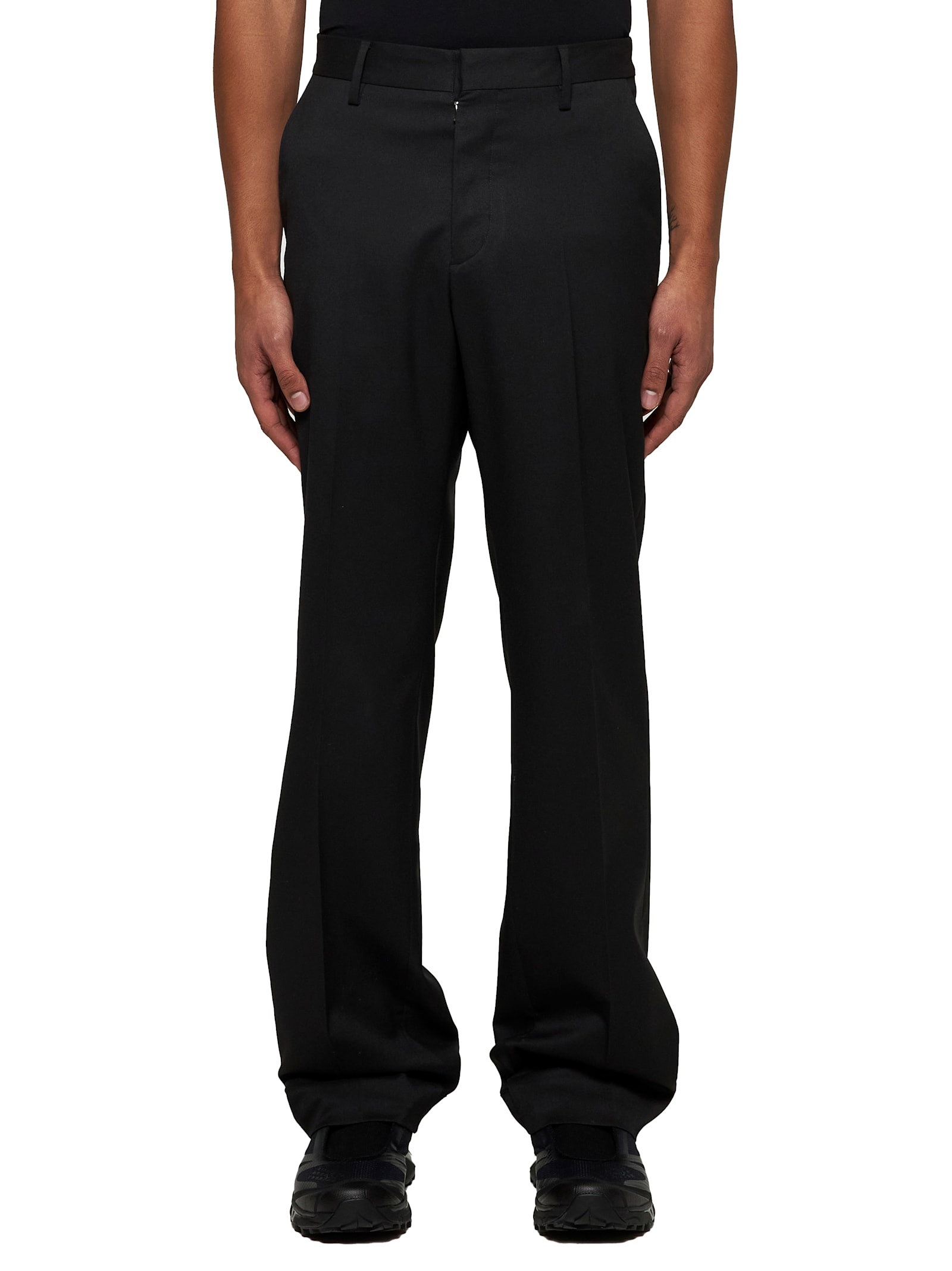 Mm6 Maison Margiela Straight-leg Tailored Trousers In Black