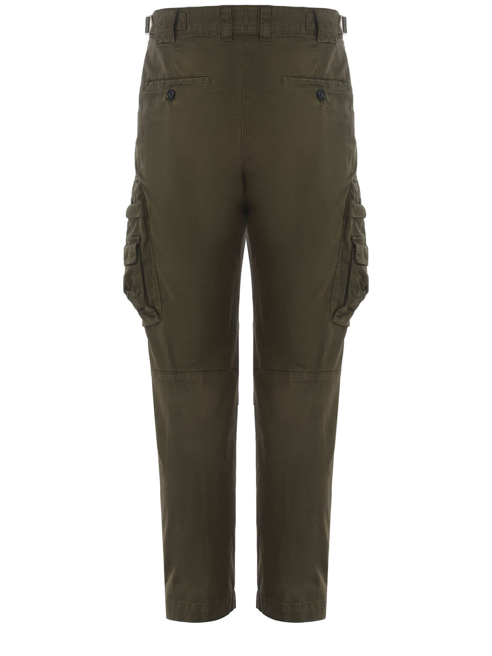 Shop Diesel Trousers  Argym Made Of Cotton In Verde Militare