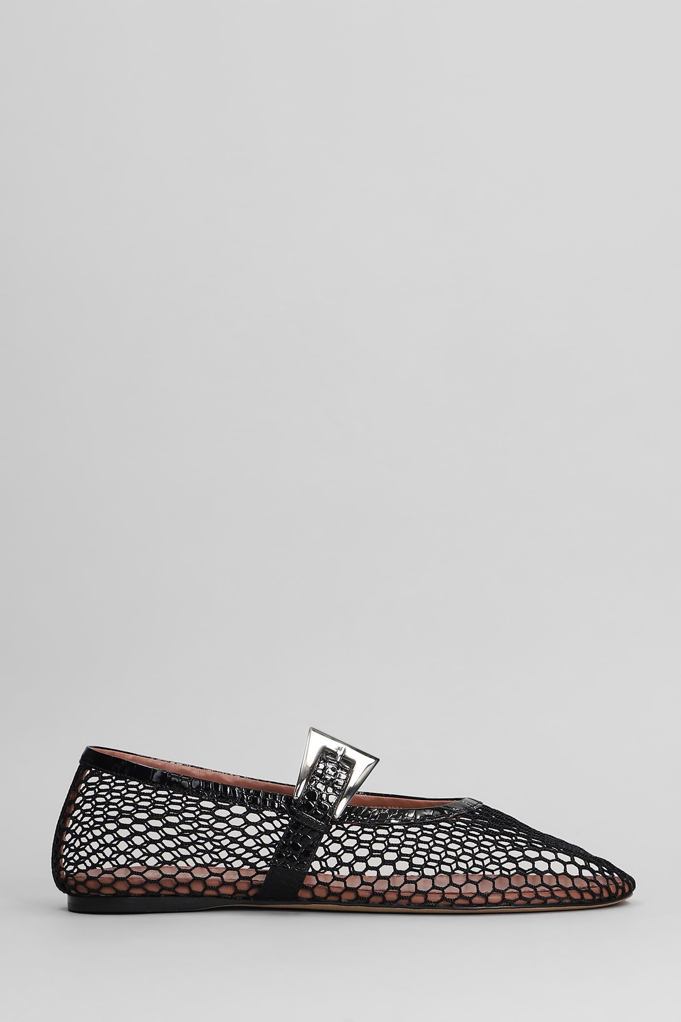 Sveva Buckle Ballet Flats In Black Leather
