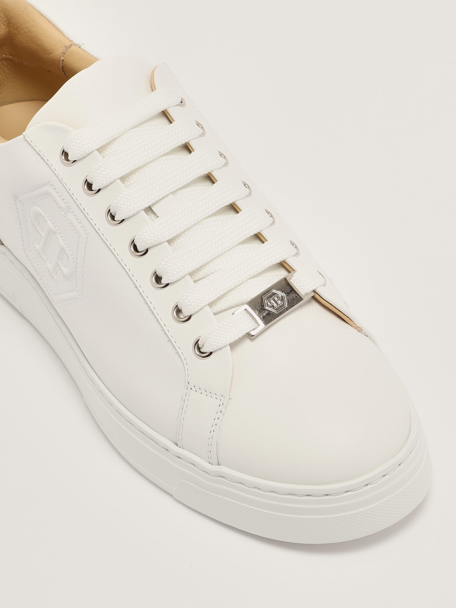 Philipp Plein Hexagon Lo-top Sneaker In Bianco