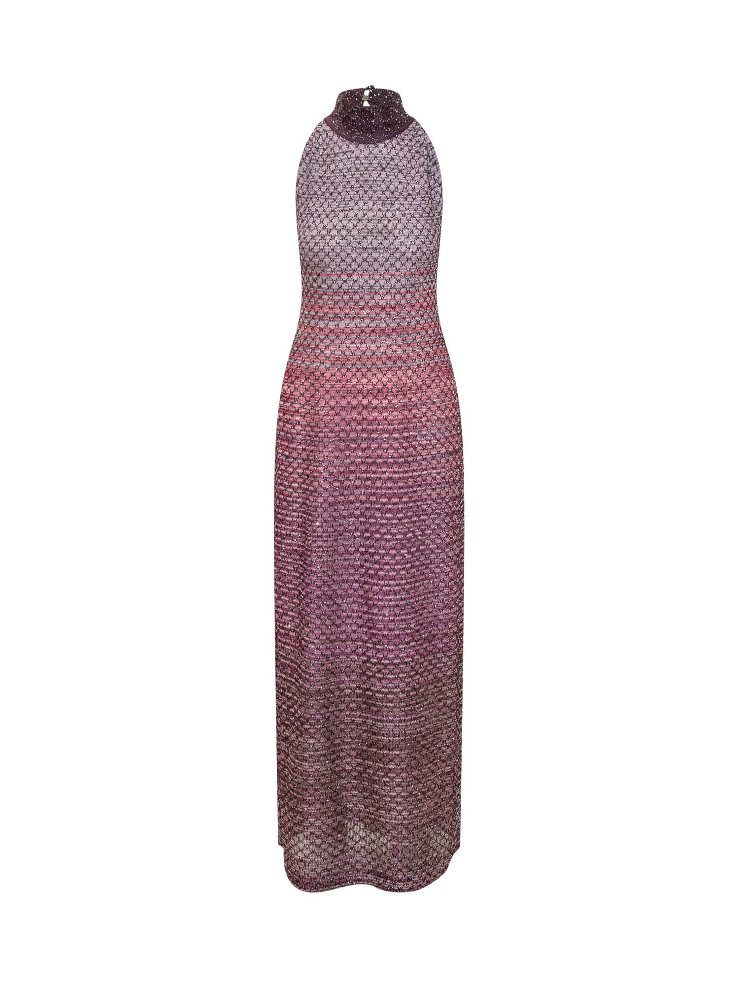 Shop Missoni Dress With Sequins In Multicolor Bordeaux