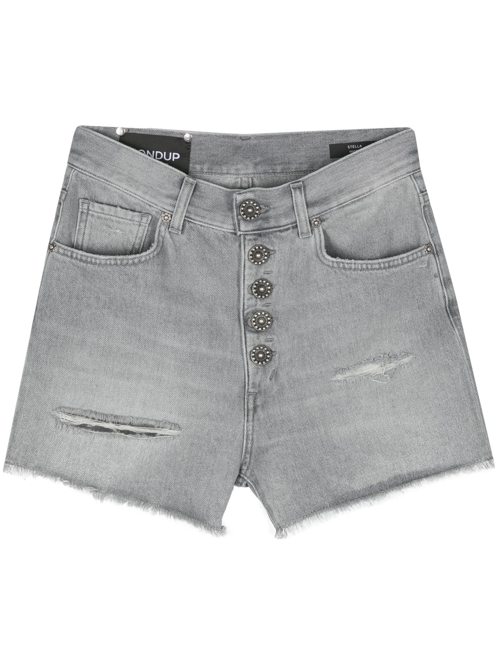Light Grey Cotton Denim Shorts