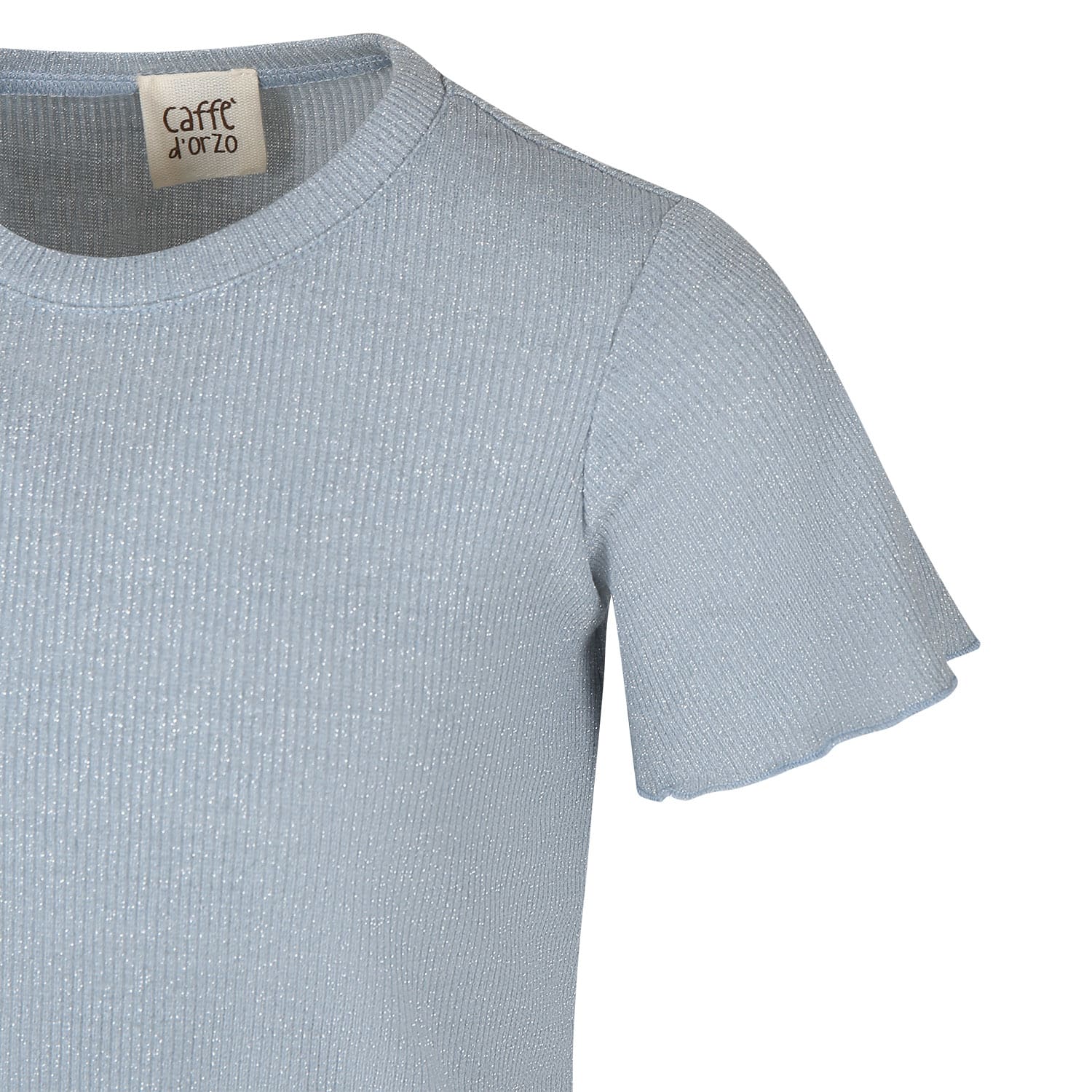 Shop Caffe' D'orzo Light Blue T-shirt Suit For Girl With Tulle