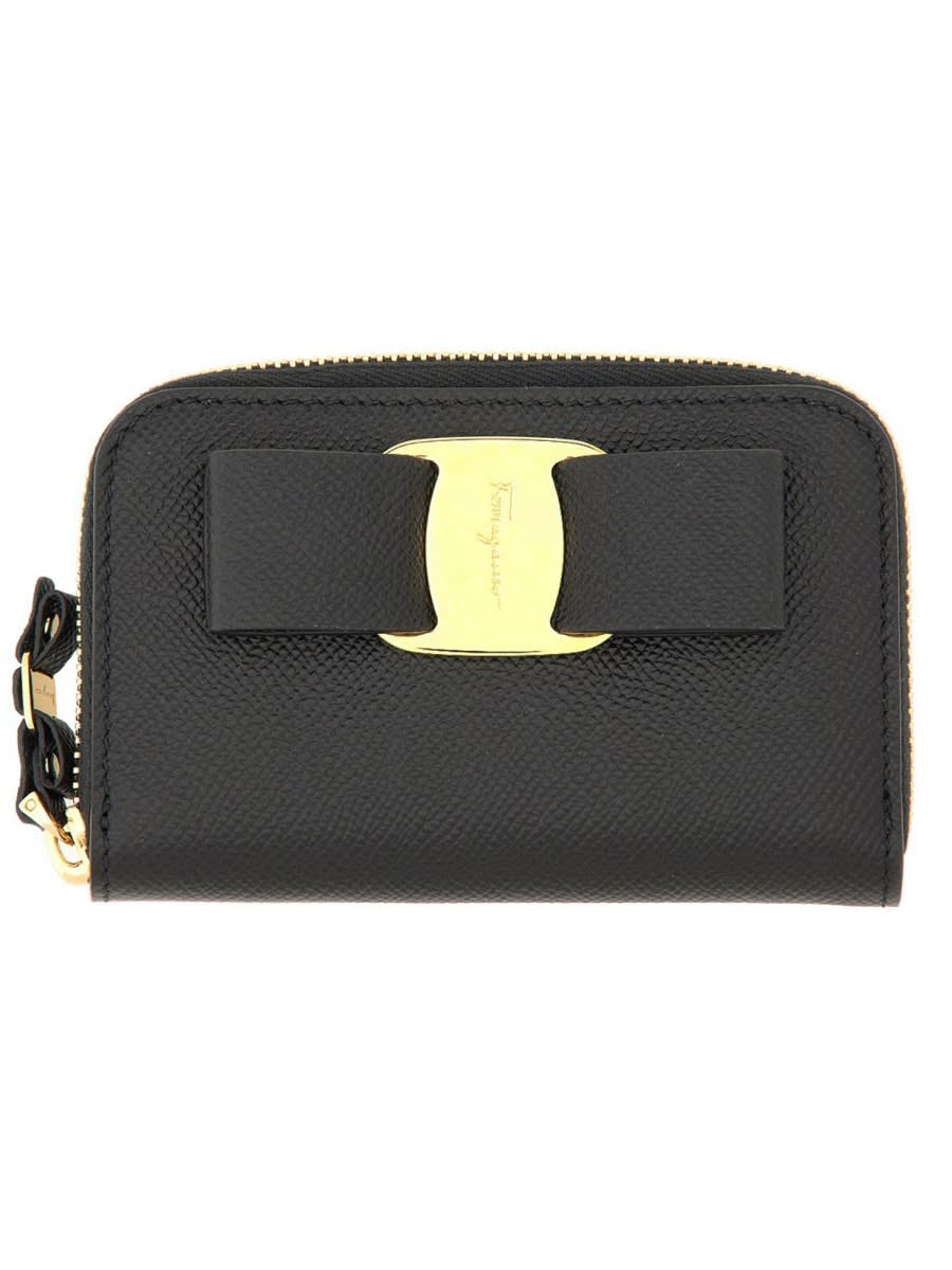 Shop Ferragamo Card Holder Vara In Black