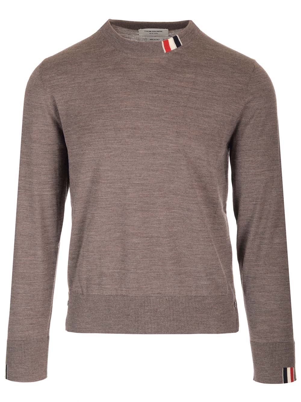 Shop Thom Browne Relaxed-fit Crew Neck Pullover In Brown