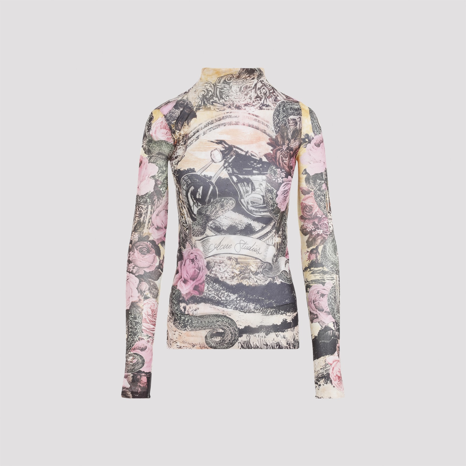 Shop Acne Studios Printed T-shirt In Bia Pink Multicolor