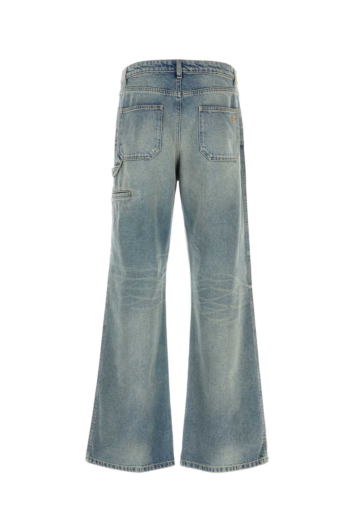 Shop Courrèges Denim Jeans In Vintagemediumblue