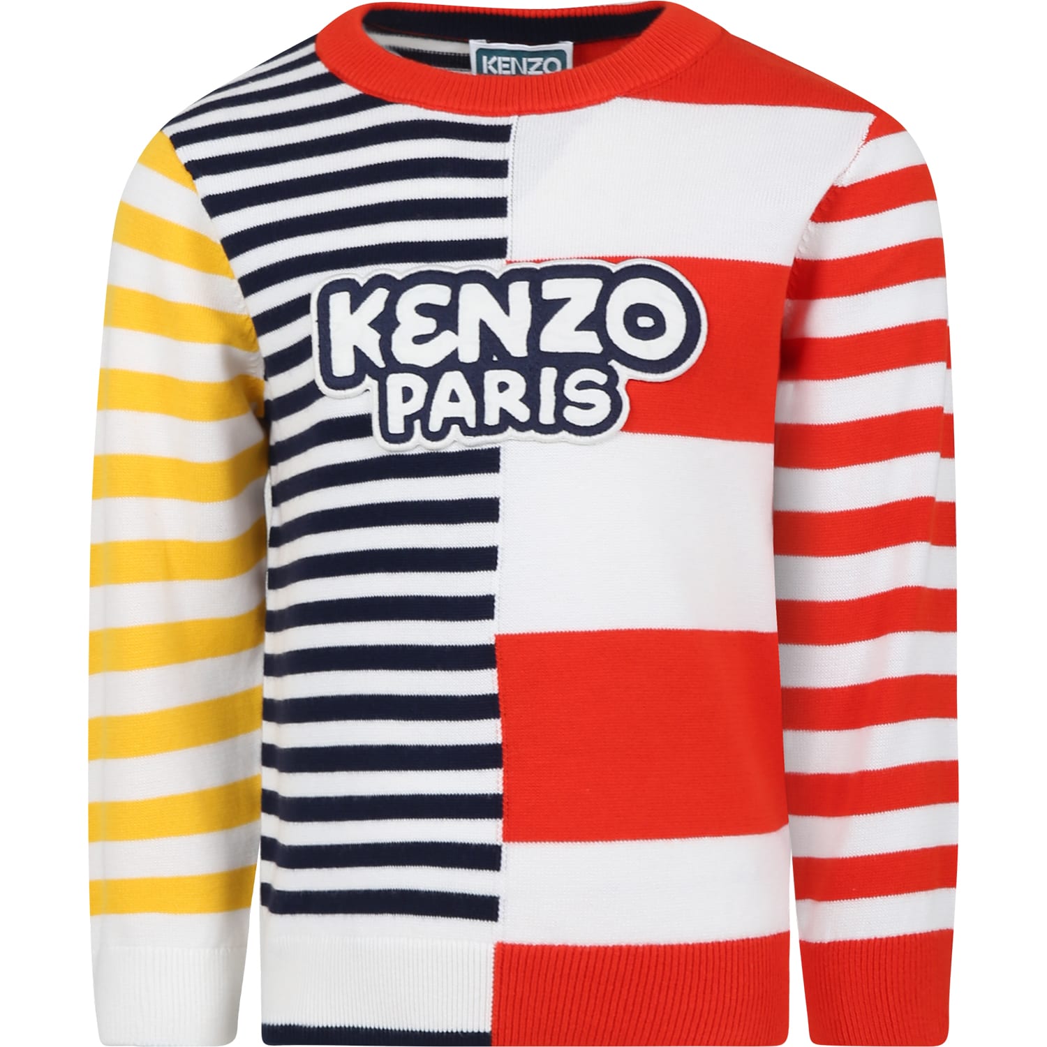 Kenzo Kids' Multicolored Sweater For Boy With Logo