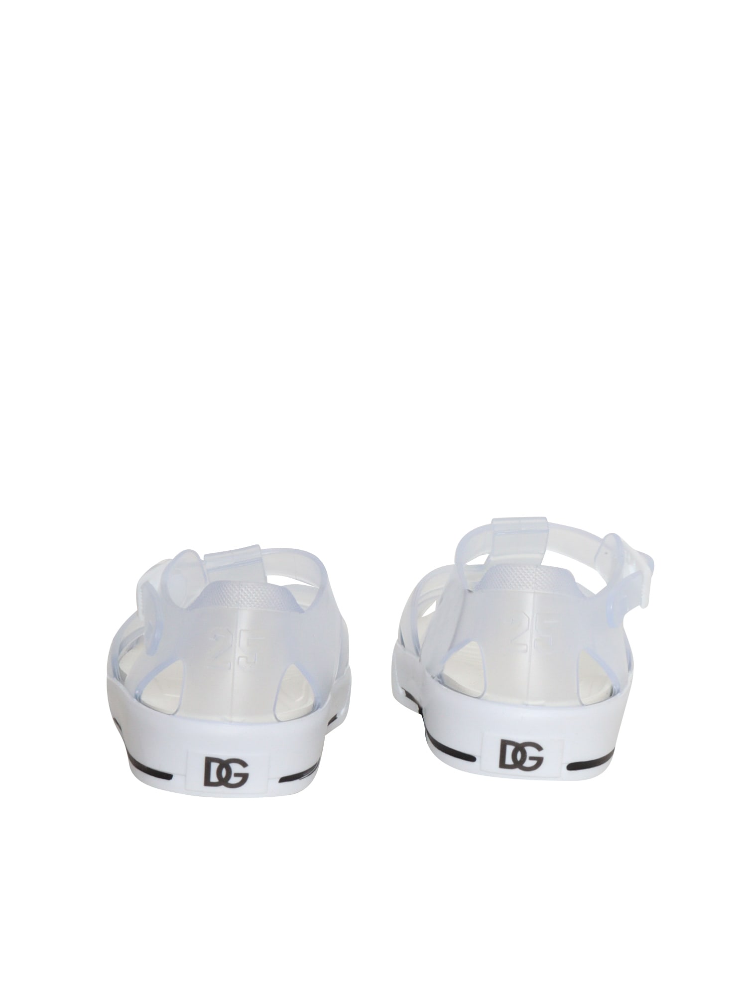 Shop Dolce & Gabbana White Spider Sandals