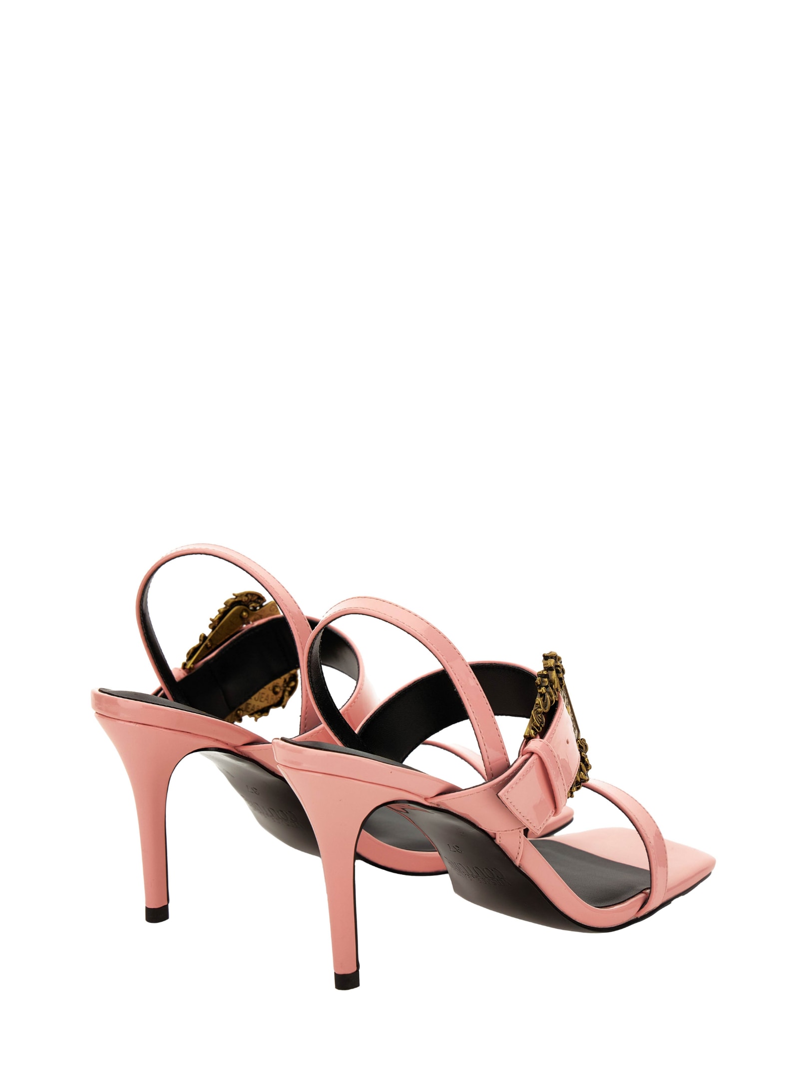 Shop Versace Jeans Couture Open Sandals In Pink